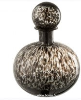 Bouteille Décorative – Bouchon Pois Rond (Verre Noir)