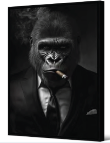 Toile gorille + cadre noir
