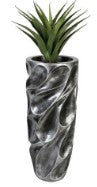 CACHE-POT XXL POLY ARGENT H70CM