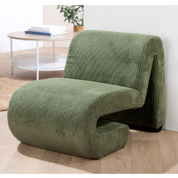 FAUTEUIL MAREVA TISSU VERT