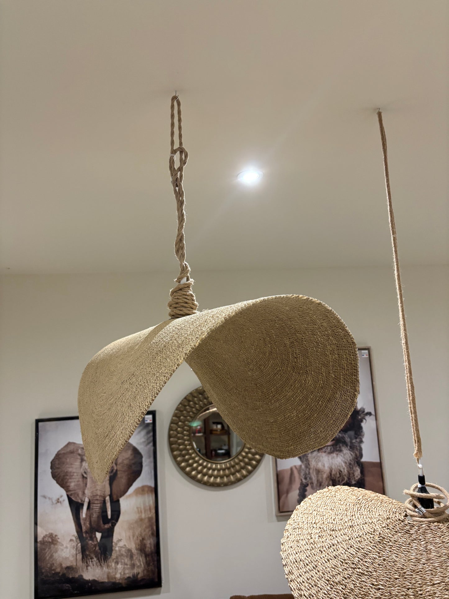 Suspension décorative Palma – Non électrique, Ø 80 cm, Naturel