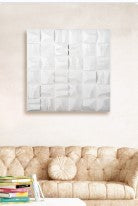 Tableau mural en relief – Blanc – 60 × 60 cm