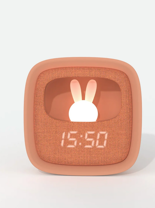 Reveil veilleuse lapin caramel