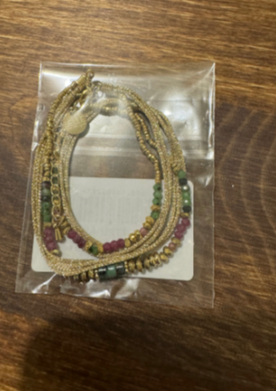 BRACELET RIM 2 TOURS -B7 RUBIS & RUBIS ZO