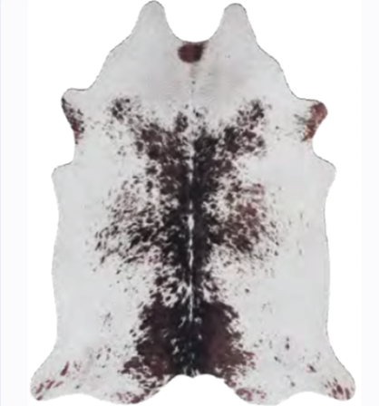 TAPIS SUEDINE PEAU XL 155x190cm blanc/marron foncé