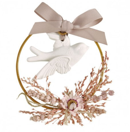 Couronne florale Colombe parfumée – Vanille Dorée