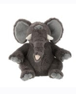 Peluche Éléphant – Polyester gris (Taille M)