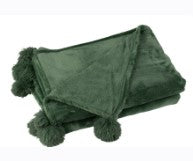 Plaid Pompon – Polyester (170 × 130 cm)