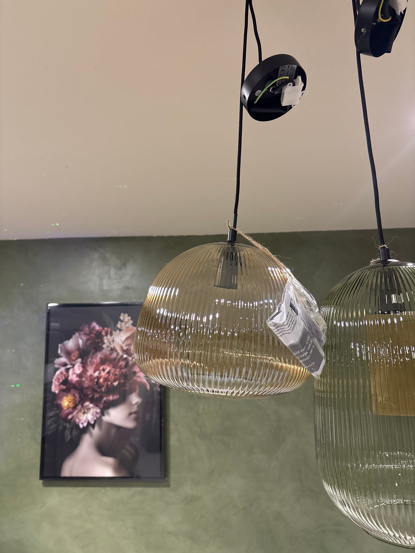Suspension Lumi – Ambre, Ø 26 x 21,5 cm