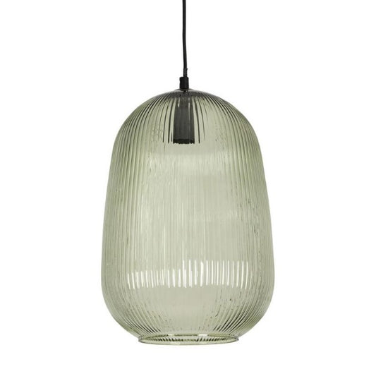 Hängeleuchte LUMI aus Glas – Hellgrün – D22,5 × H33 cm