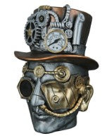 Objet décoratif tête “Dandy” – Résine argentée – 18 × 16 × 20 cm