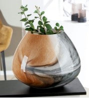VASE EN VERRE, MARRON
