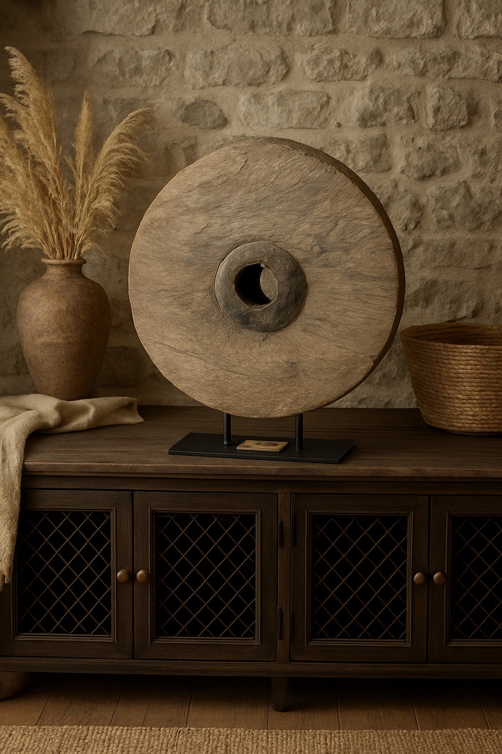 Moulin INÈS VINTAGE – Bois, Style Authentique et Scandinave (55 × 18 × 65 cm)